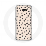 Coque pour Samsung Galaxy A3 2016 Fond de texture abstraite coeurs noirs