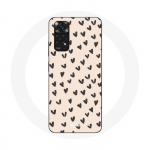 Coque pour Xiaomi Redmi Note 11 4G Fond de texture abstraite coeurs noirs