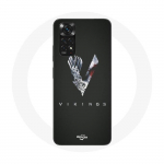 Coque pour Xiaomi Redmi Note 11S Vikings S&eacute;rie Saison 6 logo V Ep&eacute;e Gris Fond Noir