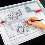 Brėžinių braižybos lentelė A3 Daugiafunkcinė su protractor lenta