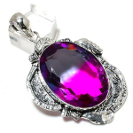 Natural Bi-Color Tourmaline Handmade 925 Sterling Silver Pendant 2.52 q2c17