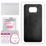 apgo Protective Skin Sticker for the back compatible with Xiaomi Poco X3 Pro, Wrap Film, Foil, Vinyl - Pattern Black Leather