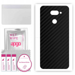 apgo Protective Skin Sticker for the back compatible with LG K40S, Wrap Film, Foil, Vinyl - Pattern Carbon Black