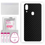 apgo Protective Skin Sticker for the back compatible with Umidigi One, Wrap Film, Foil, Vinyl - Pattern Carbon Black