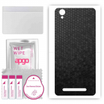 apgo Protective Skin Sticker for the back compatible with Kruger&Matz Move 8 mini, Wrap Film, Foil, Vinyl - Pattern Black Honeycomb