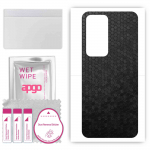 apgo Protective Skin Sticker for the back compatible with Xiaomi Redmi 10 Prime 2022, Wrap Film, Foil, Vinyl - Pattern Black Honeycomb