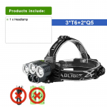 Mėlynos ir baltos &scaron;viesos LED priekinis žibintas 18650 įkraunamas galvos žibintas vandeniui atsparus žvejybos galvos žibintas žibintas without battery
