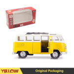 1/32 lydinio autobusų automobilio modelis: Linksmas ir lavinantis žaislas berniukams! Kalėdų, Helovino, Padėkos dienos dovana 1/32-Size:12.8*6*5cm geltona