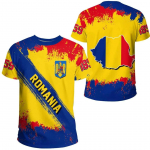 Rumunijos futbolo mar&scaron;kinėliai Rumunijos vėliavos grafiniai mar&scaron;kinėliai vyrams Sporto salės mar&scaron;kinėliai 3D futbolo klubo komandos mar&scaron;kinėliai Moteri&scaron;ki drabužiai M
