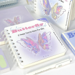 100 lapų kūrybinis sąsiuvinis Kawaii amerikieti&scaron;ko stiliaus drugelis laiko planuoklis i&scaron;karpų albumas dienora&scaron;tis mielos kanceliarinės prekės bloknotas studentui violetinė