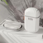 Plastikinė muilo dėžutės laikiklis su dangteliu, patvarus muilo dėklas, stiprus sandarinimo organizatorius, vonios kambarys, namai, lauko žygiai balta