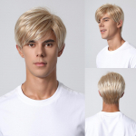 Vyri&scaron;kas perukas Trumpas Pixie Cut Sintetiniai Plaukai Perukas Rudas Natūralus Kasdienis Perukas Sluoksniuoti Pūkuoti &Scaron;alimai Dirbti plaukai Vyrams Kar&scaron;čiui atsparus pluo&scaron;tas