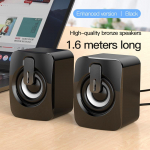 Naujas mielas kompiuterio garsiakalbis LED mini garsiakalbis HIFI erdvinis stereo žemų dažnių garsiakalbis mikrofonas USB laidinis garsiakalbis stalinis garsiakalbis 1 pora without LED