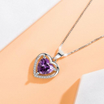 Nauji 925 sterlingų sidabro moteri&scaron;ki karoliai, madingi amžinai &scaron;irdies pakabukas, auk&scaron;tos kokybės cirkonio raktikaulio grandinėlė papuo&scaron;alai ilgis 45 cm