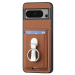 &bdquo;Google Pixel 9 Pro XL&ldquo; magnetinio žiedinio stovo laikiklio dėklas, skirtas &bdquo;Google Pixel 8A 7 6 Pro&ldquo;, odinis kortelės lizdo piniginės apsauginis dangtelis For Pixel 8 juoda