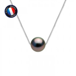 Collier - Perlinea - Perle de Culture de Tahiti A+ - 9-10 mm - Or Blanc - 42 cm