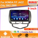 HONDA FIT JAZZ City 2002-2008 automagnetola belaidis Android Auto GPS navigacija multimedijos vaizdo grotuvas stereo WIFI 2din DVD 8 core 6GB+128GB