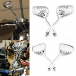 Universalus motociklo motorolerio &scaron;oninis veidrodėlis galinis/sidabrinės spalvos modifikacija kaukolės &scaron;e&scaron;ėlis galinio vaizdo veidrodžių pora 8 mm 10 mm sidabras
