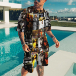 2Pac Singer 3D Print Vasaros vyrų komplektas Hip Hop Vyri&scaron;ki mar&scaron;kinėliai &Scaron;ortai Kostiumas Moteri&scaron;kas sportinis kostiumas Didelis vyri&scaron;kas 2 dalių apranga Vyri&scaron;ki drabužiai XL