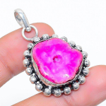 Pink Solar Quartz Handmade 925 Sterling Silver Jewelry Pendant 1.58 o9c12