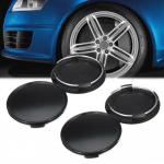 4 vnt. juodi plastikiniai automobilio rato centrinio stebulės dangteliai ratlankio stebulės dangteliai 65 mm / i&scaron;orinis 68 mm universalus galvanizuojamas rato stebulės dangtelis