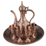 Metalinis vyno puodų rinkinys kavai, madingas, su puodeliais, turki&scaron;kos arbatos rinkinys, skirtas valgomajam, miegamajam Red Bronze