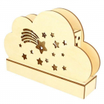 Lampe en bois LED &agrave; d&eacute;corer 'Artemio - Rainbow' Nuage Etoile 25x13.7x5.5 cm smėlis
