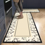 Nordic Kitchen Diatom Mud Neper&scaron;lampamas ir alyvai atsparus vonios kilimėlis &ndash; sugeriantis, nuvalomas, plaunamas, neslidus. 50&times;80 cm + 50&times;200 cm