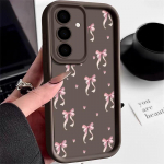Madingas kaspinėlio ra&scaron;to mink&scaron;tas matinis dėklas Samsung S25 Ultra S24 FE S23 Plus A16 A56 A36 A55 A26 A06 A15 A35 atsparus smūgiams TPU objektyvo apsaugos telefono dėklas Samsung A26 5G