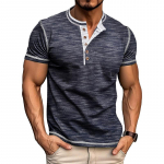 Vyri&scaron;ki &bdquo;Henley&ldquo; mar&scaron;kinėliai trumpomis rankovėmis Vasariniai mar&scaron;kinėliai su mygtukais &bdquo;Casual Basic Tee Soild&ldquo; mar&scaron;kinėliai Mink&scaron;ti, patogūs vir&scaron;ūnės Klasikiniai &bdquo;Athletic Fit&ldquo; mar&scaron;kinėliai vyrams XXXL karali&scaron;kos mėlynos spalvos