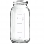 64 oz plataus kaklelio stiklainis - Hermeti&scaron;kas konservavimas fermentavimui, marinavimui - Didelio patvarumo laikymas, Pusė galono/2 kvartos >1L