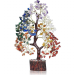 Septynių Čakrų Gyvybės Medis teigiamai energijai Pinigų Medis Feng Shui Dekoras Reiki Gydymo Kristalas Brangakmenis Namų Dekoras 22cm-25cm