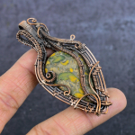 Natural Fruit Jasper Gemstone Copper Eire Wrap Jewelry Pendant 3.19 l5t33