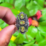 Citrine Handmade 925 Sterling Silver Jewelry Ring Size 12 n5d02