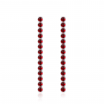 Europieti&scaron;ko ir amerikieti&scaron;ko stiliaus auskarai su spalvotais deimantais ir kutais: Moteri&scaron;ka mikro-inkrustuota cirkonio grandinėlė su prancūzi&scaron;ko ni&scaron;inio dizaino elementais raudona