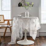 Imanqi Yun Pink Flower Embroidery Tablecloth for Cake Photography Background 100-130 cm