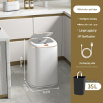 Automatinė i&scaron;mani indukcinė &scaron;iuk&scaron;liadėžė namams &ndash; Didelės talpos svetainei, virtuvei, voniai Long-lasting Battery - Rechargable