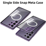 Magnetinis dėklas Samsung Galaxy S25 Ultra S24 S23 Plus S25+ S24+ telefonams, Magsafe, metalinis, spyruoklinis, aliuminio lydinio, su objektyvo apsauga, matinis galinis dangtelis, telefono kra&scaron;tai Galaxy S23 sidabras