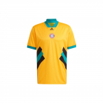Adidas 2023 m. pavasario ir vasaros (SS23) Icons Retro Series Bayern Sports laisvalaikio trumpų rankovių vyri&scaron;ki futbolo mar&scaron;kinėliai su fluorescenciniu auksiniu atspalviu HT8833 L