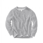 Vyri&scaron;kas didelio dydžio kukurūzų ra&scaron;to languotas spausdintas apvalaus kaklo džemperis su gobtuvu L