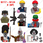 2024 Miesto Helovino Zombių Serija Vaik&scaron;tantys Mirusieji Vaiduoklis Mini Veiksmo Figūrėlė Konstruktoriai Kariai MOC Kaladėlės Vaikams DIY Dovanos Žaislai