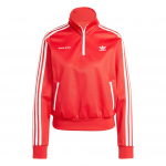 Adidas Originals Sporty & Rich Bendradarbiavimas SS24 Prekės ženklo Logotipo Raidžių Ra&scaron;tas Dryžuotas Megztinis Striukė Moteri&scaron;ka Striukė Raudona JD3766 S
