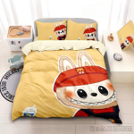 Mieli Dantukai Naujas Anime La-BuBu Rožinis Antklodės Užvalkalų Rinkinys HD Antklodės Užvalkalas Vaikų Lovos Patalynės Rinkinys Lovos Patalynė Miegamojo Dekoras Baby 120x150cm