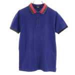 RAF SIMONS Short sleeve Polo shirt Blue Fawn Women Used blue
