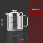 GIANXI 1.5L 1L Stiklinis Aliejaus Filtravimo Indas Konteineris Aliejaus Separatorius Smulkaus Tinklelio Ko&scaron;tuvas Talpa Laikymo Prietaisas Naudingi Daiktai Virtuvei