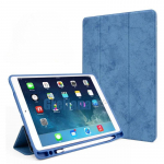 Dėklas iPad Pro 12.9 2017/2015 su pie&scaron;tuko laikikliu, Smart Cover trijų dalių stovas, automatinis miego/žadinimo režimas, apsauginis dėklas iPad Pro12.9 11 M2 2022 iPad 9.7 2017 / 2018 blue