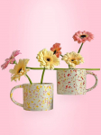 Eleganti&scaron;kas stalas [Dovanų rinkinys] Bloom Splash puodelis 2 dalių dovanų rinkinys (3 dalių įkurtuvių dovana) Red Green 2p Gift Set