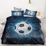 Futbolo patalynės užvalkalų komplektas Antklodės patalynė 3D Vaikų patalynės komplektas 3 dalys 1 užvalkalas antklodei Karali&scaron;kas dydis EU Single(135*200cm)3pcs