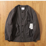 Unisex Retro Japoni&scaron;ko Kalnų Stiliaus Apykaklės Neturintis Darbinis &Scaron;varkas - Madingas Pavasario/Rudens Laisvalaikio Vir&scaron;utinis Drabužis Vyrams ir Moterims XL &scaron;viesiai pilka spalva