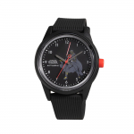 Citizen Watch Žvaigždžių karų kolekcija Darth Vaderio &scaron;ypsena Saulės energija varomas analoginis laikrodis su 10 ATM atsparumu vandeniui ir juodu poliuretano dirželiu R00A-509VK Vyri&scaron;kas Q&Q dirželis,